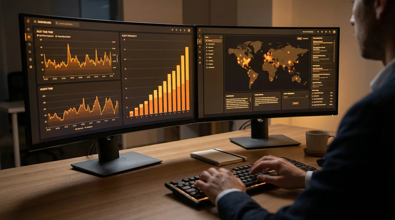 Painel de monitorização de dados desportivos com gráficos e alertas de integridade em apostas